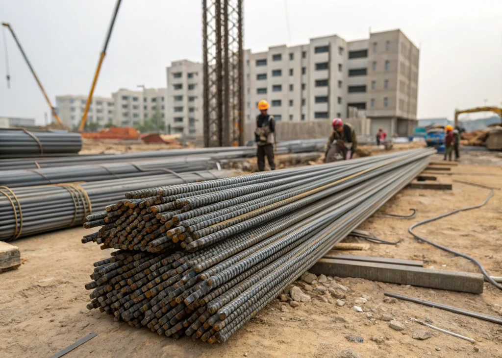 Acier d'armature utilisé pour renforcer le béton