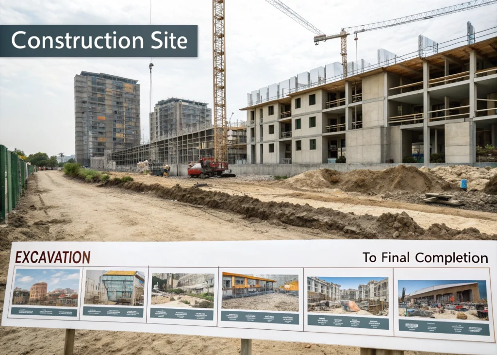 des étapes de chantier de la maison