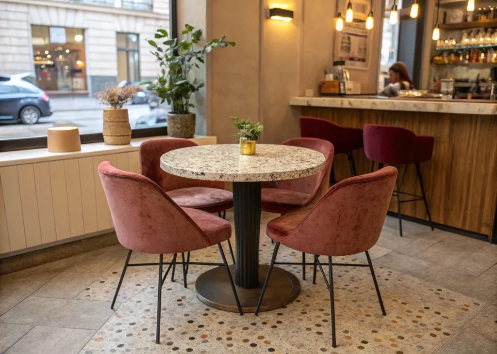 Mobilier élégant et pratique dans un café contemporain