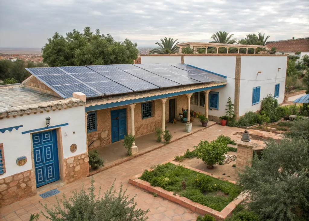 Maison au Maroc avec panneaux solaires