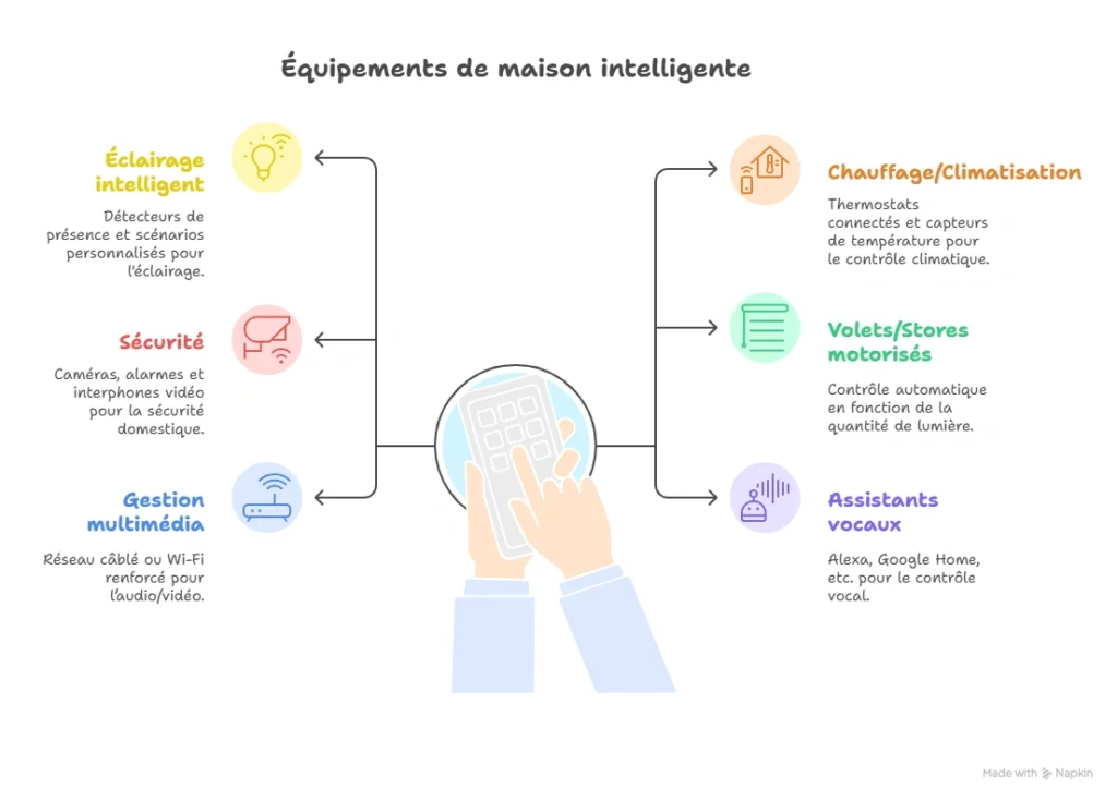 Contrôle centralisé de la maison via une application mobile ou tablette