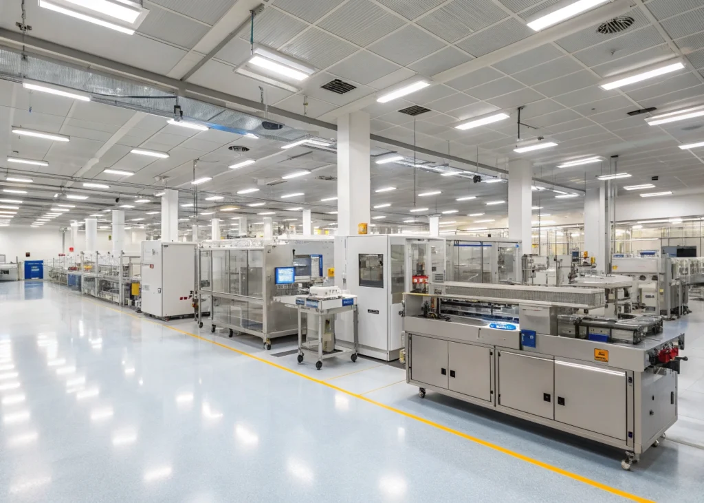 usine industrielle moderne avec machines bien entretenues.