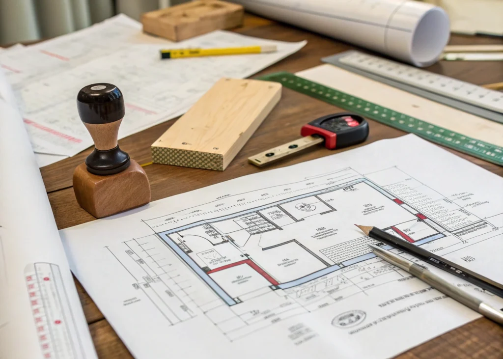 Élaboration de plans de maison et obtention de permis de construire.