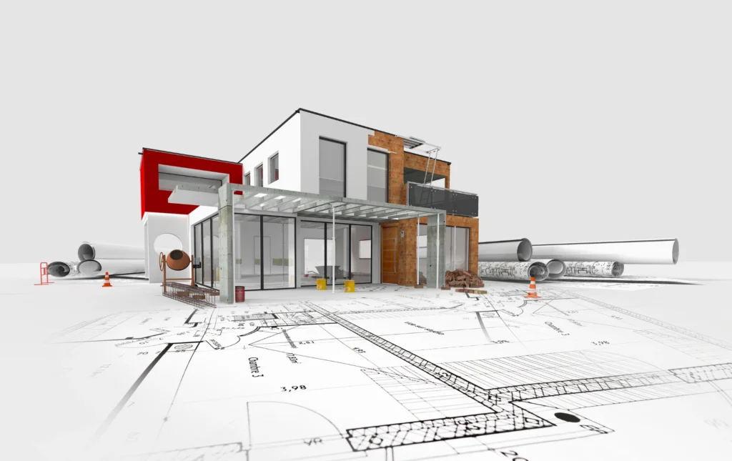 Architecte présentant un projet 3D d’extension à des clients