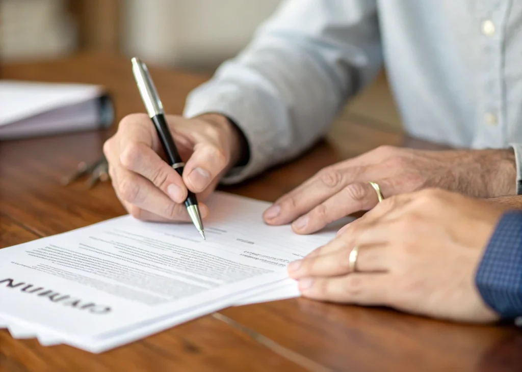 Signature d’un contrat de construction industrielle.