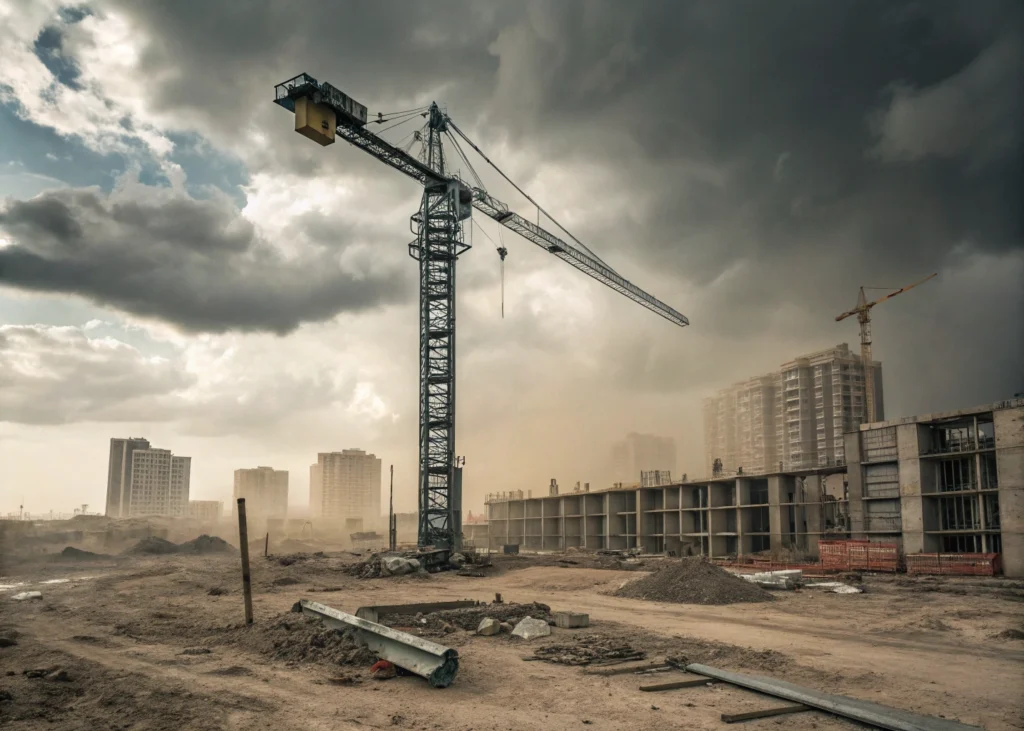  Chantier interrompu à cause du vent violent