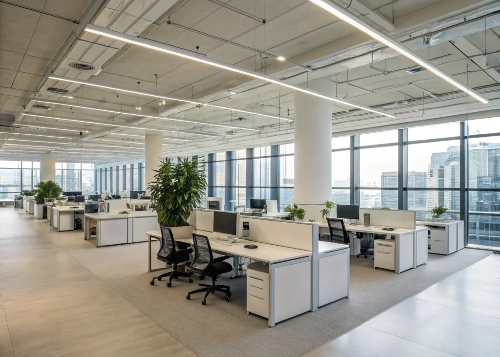 Aménagement intérieur d'espaces de travail administratifs modernes
