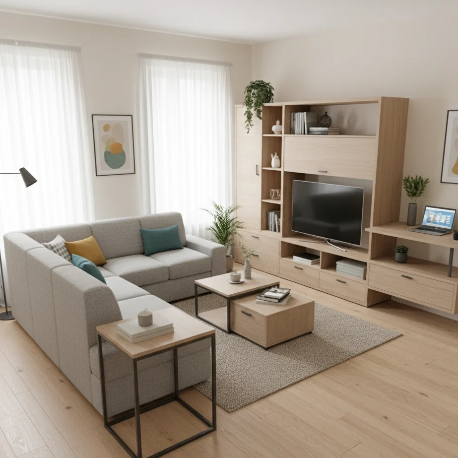 meubles bas et fonctionnels pour optimiser un petit espace